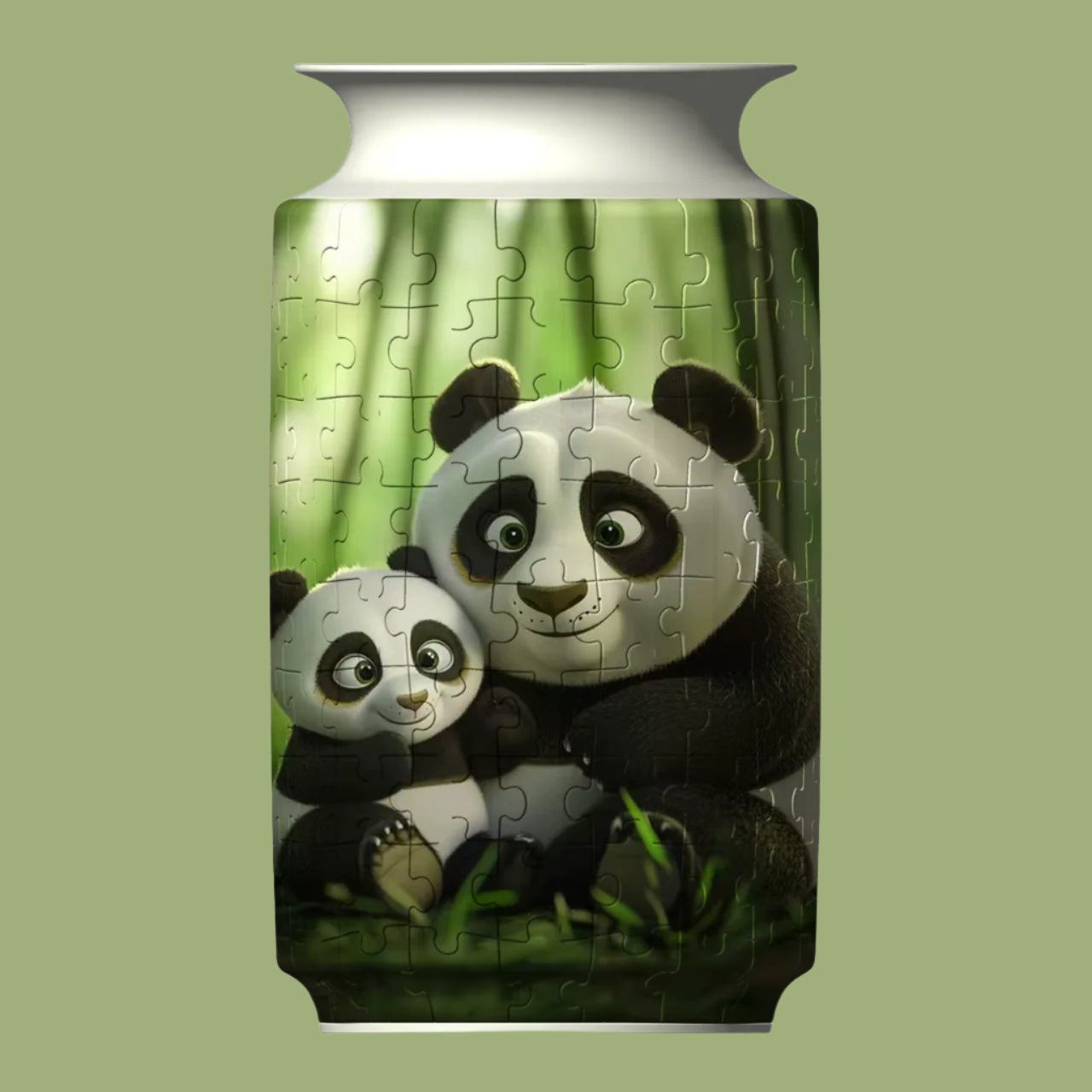Creative Gifts 3D Puzzle Vase Panda Flower Building Block Porcelain Artistic Vases Home Decoration Kids Girls Christmas Gift Toy