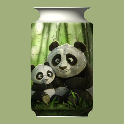 Creative Gifts 3D Puzzle Vase Panda Flower Building Block Porcelain Artistic Vases Home Decoration Kids Girls Christmas Gift Toy