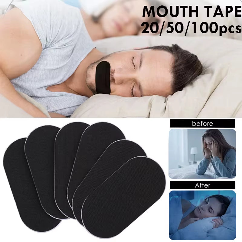 100/50/20Pcs anti Snoring Mouth Tape for Better Sleeping Mouth Strips Reduce Mouth Dryness Medical Grade Nose Breathing Stickers