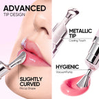 [Recommended by Cardi B] SKINTIFIC Hydrating Brightening Lip Serum with Hyaluronic Acid & Peptide for Radiant Lips Gentle Glossy Korean Beauty Makeup Balm Shea Smooth Moisture with Cooling Metal Roller Applicator